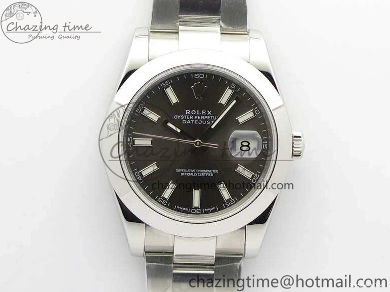 0511 DateJust 41mm 126300 SS Noob 1:1 Best Edition Gray Dial Stick Markers On SS Bracelet A Sustainable 3598